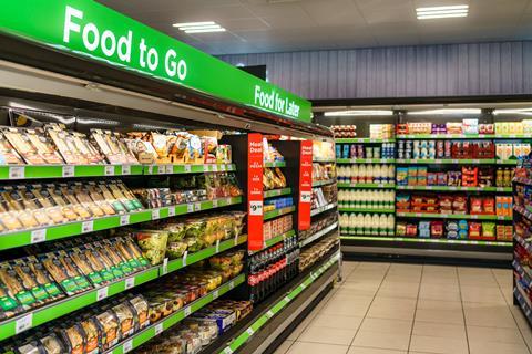 Asda's food on the go ranges, including sandwiches, salads and wraps, also feature prominently in the store.